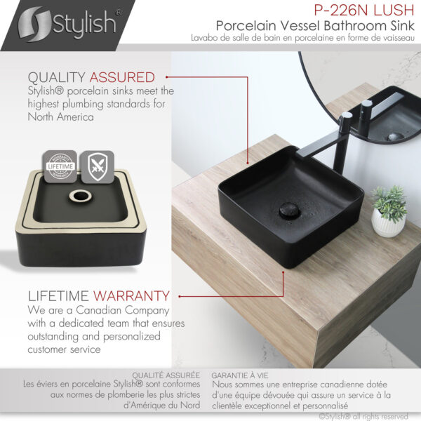Stylish 14'' Lush Bathroom Sink, product view 4