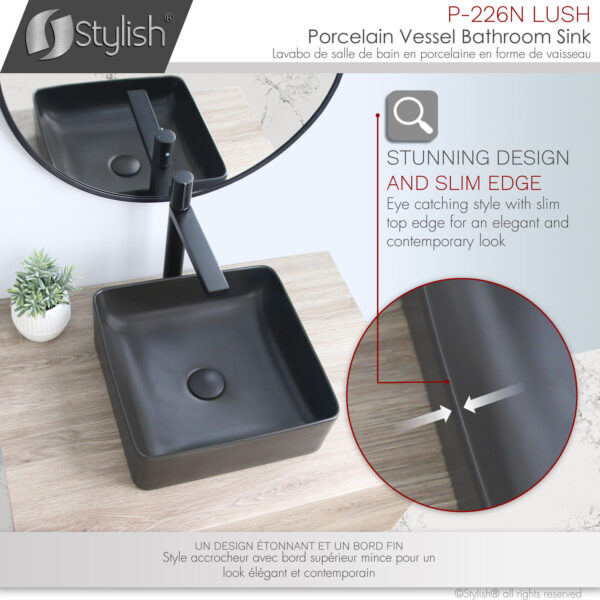 Stylish 14'' Lush Bathroom Sink, product view 6