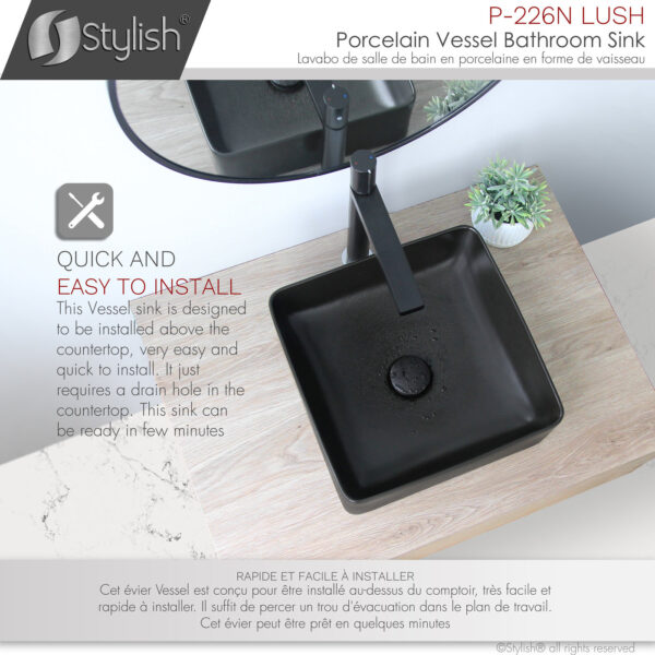 Stylish 14'' Lush Bathroom Sink, product view 7