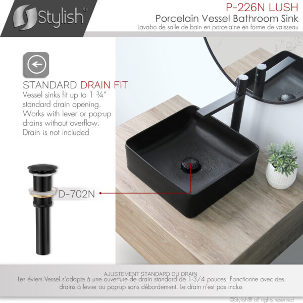 Stylish 14'' Lush Bathroom Sink, product view 8