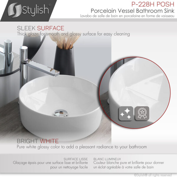Stylish 16'' Posh Bathroom Sink, product view 3