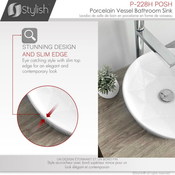 Stylish 16'' Posh Bathroom Sink, product view 6