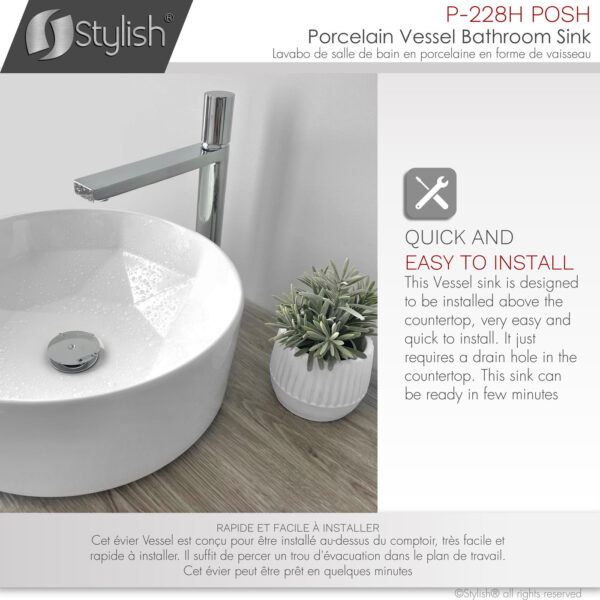 Stylish 16'' Posh Bathroom Sink, product view 7