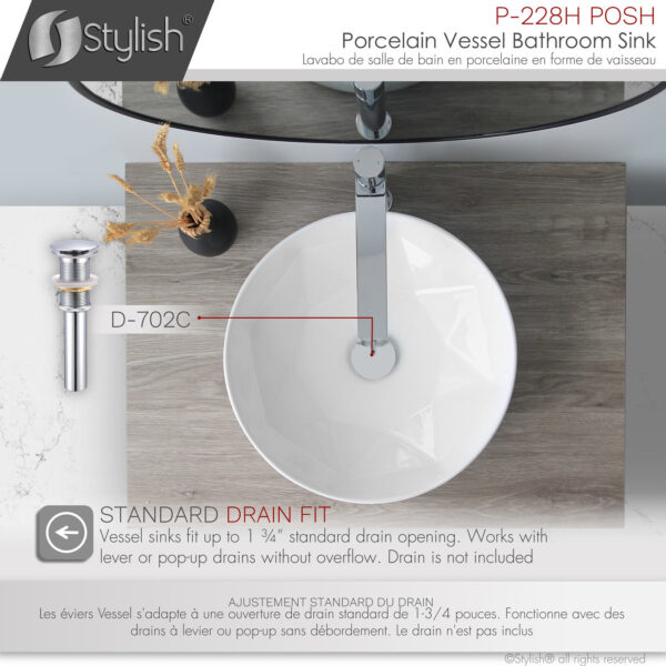Stylish 16'' Posh Bathroom Sink, product view 8