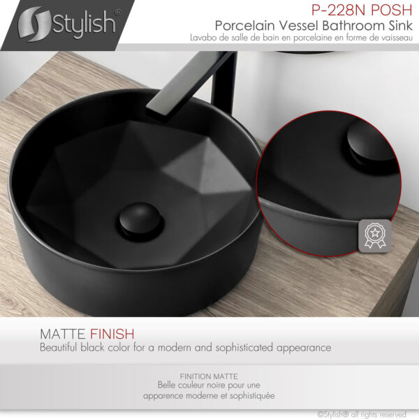 Stylish 16'' Posh Bathroom Sink, product view 3