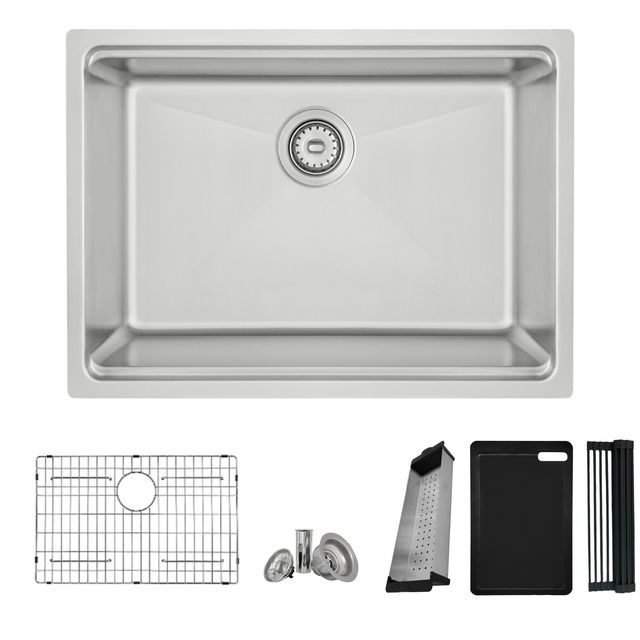 27 inch stainless steel workstation kitchen sink