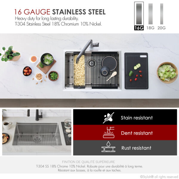 Stylish 31'' Krypton Kitchen Sink, product view 4
