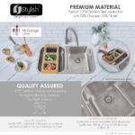 Stylish 32'' Jaspel Kitchen Sink, product view 3