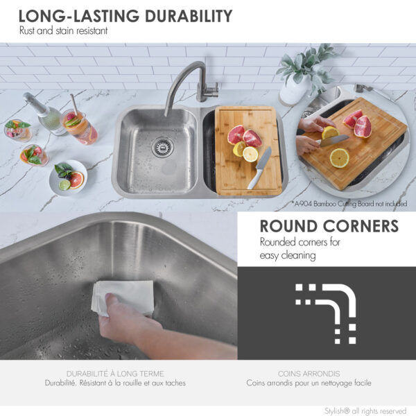 Stylish 32'' Jaspel Kitchen Sink, product view 4
