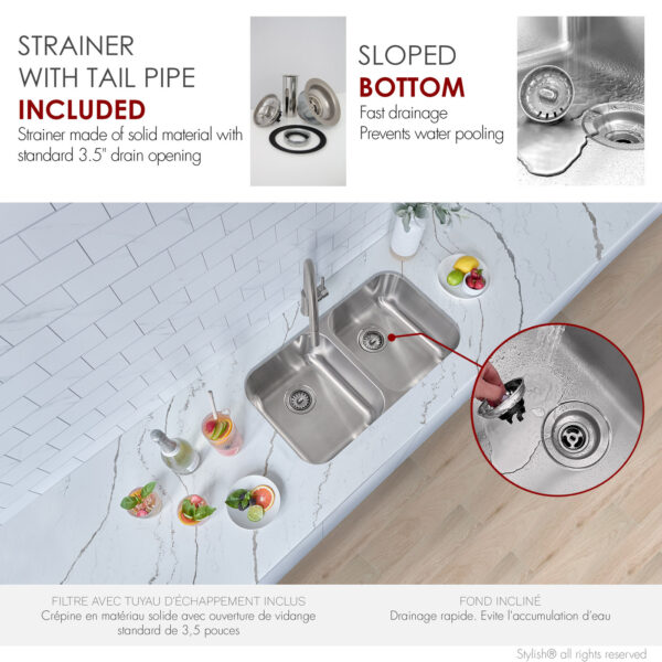Stylish 32'' Jaspel Kitchen Sink, product view 5