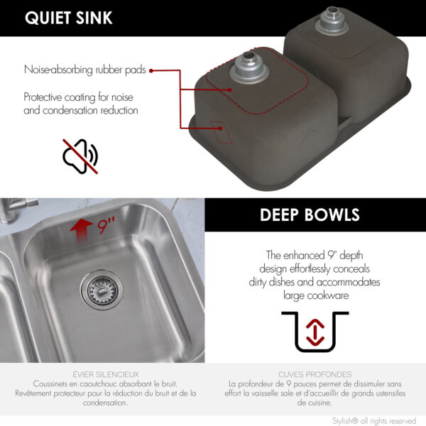 Stylish 32'' Jaspel Kitchen Sink, product view 6