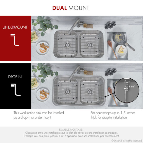 Stylish 32'' Olivine Kitchen Sink, product view 3