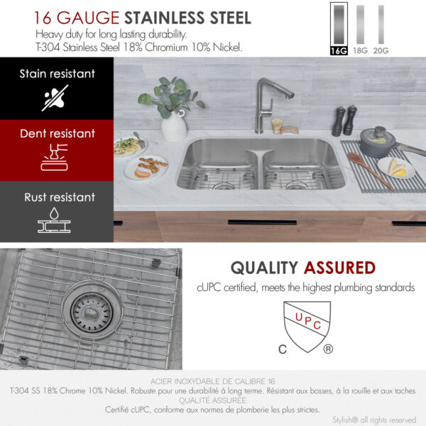 Stylish 32'' Olivine Kitchen Sink, product view 4