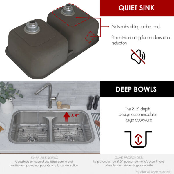 Stylish 32'' Olivine Kitchen Sink, product view 5