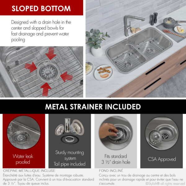 Stylish 32'' Olivine Kitchen Sink, product view 6