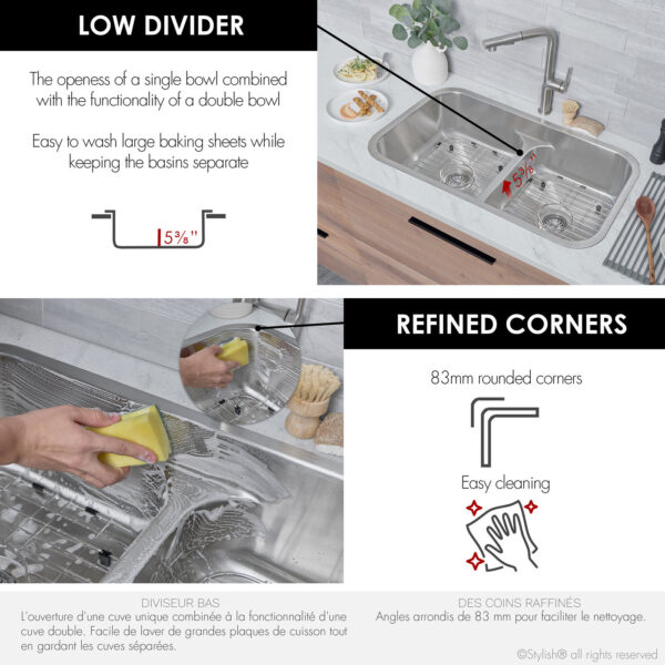 Stylish 32'' Olivine Kitchen Sink, product view 9