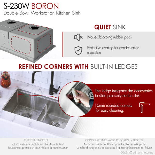 Stylish 30'' Boron Kitchen Sink, product view 11