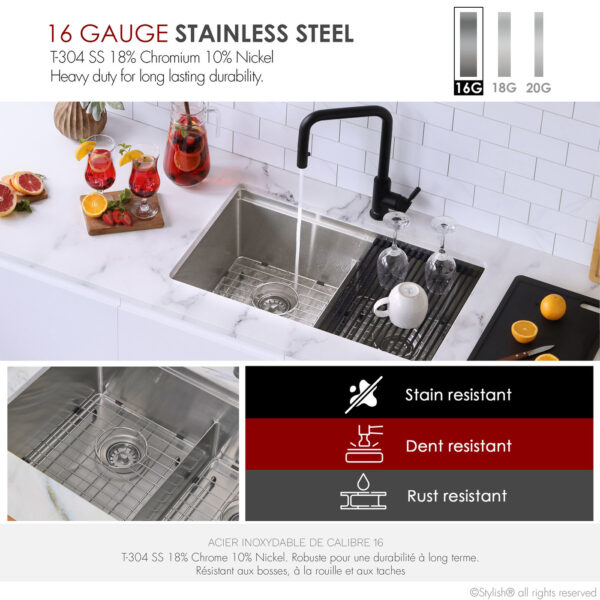 Stylish 30'' Boron Kitchen Sink, product view 4