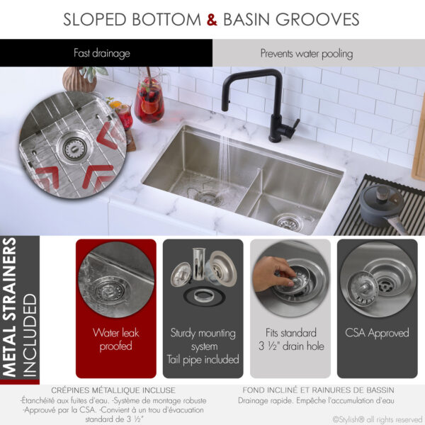 Stylish 30'' Boron Kitchen Sink, product view 5