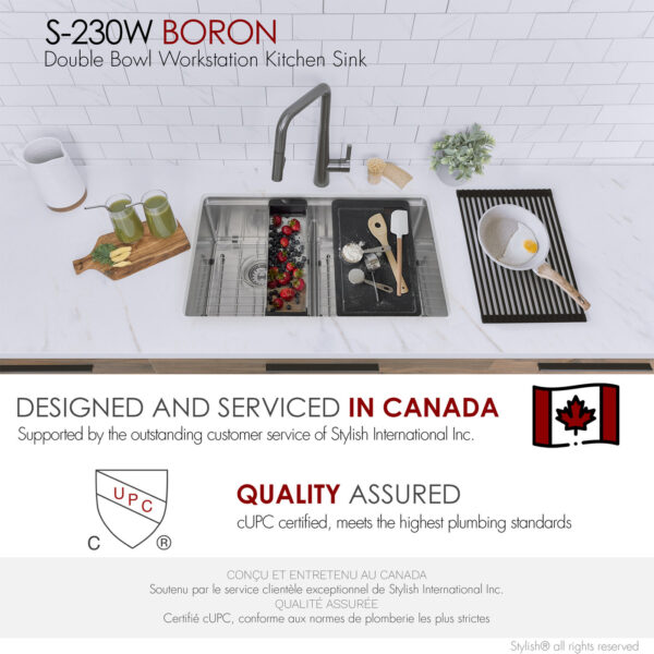 Stylish 30'' Boron Kitchen Sink, product view 7