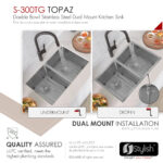 Stylish 28'' Topaz Kitchen Sink, product view 5