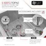 Stylish 28'' Topaz Kitchen Sink, product view 7