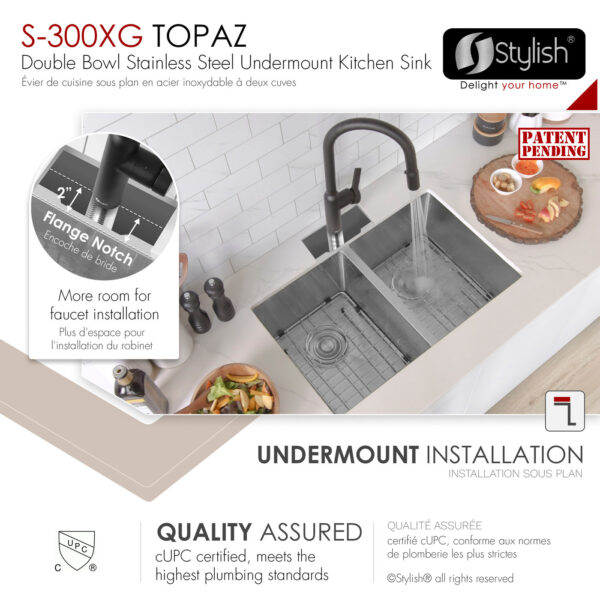 Stylish 28'' Topaz Kitchen Sink, product view 5