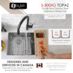 Stylish 28'' Topaz Kitchen Sink, product view 6