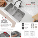 Stylish 32'' Zircon Kitchen Sink, product view 3
