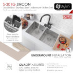 Stylish 32'' Zircon Kitchen Sink, product view 5