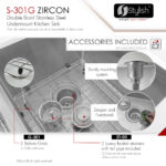 Stylish 32'' Zircon Kitchen Sink, product view 7