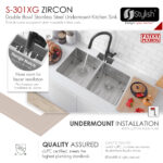 Stylish 32'' Zircon Kitchen Sink, product view 5