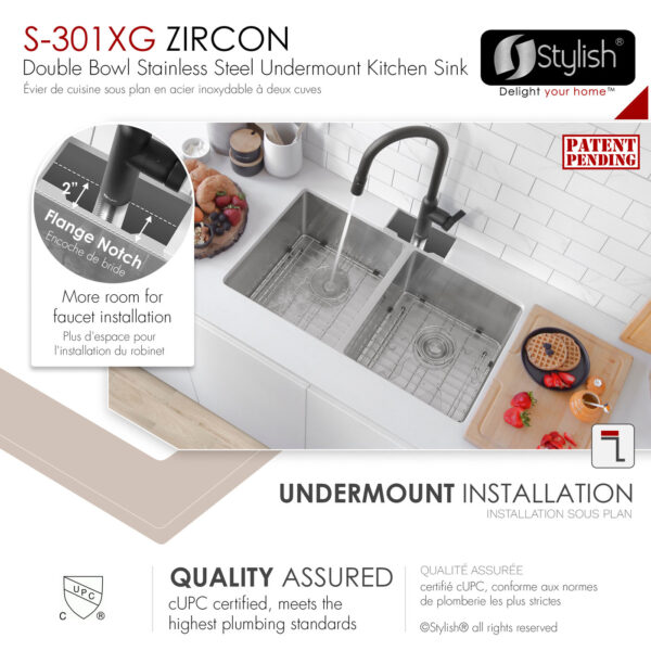 Stylish 32'' Zircon Kitchen Sink, product view 5