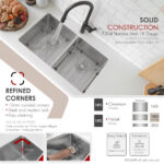 Stylish 30'' Onyx Kitchen Sink, product view 3