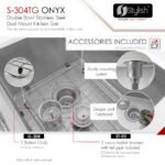 Stylish 30'' Onyx Kitchen Sink, product view 7