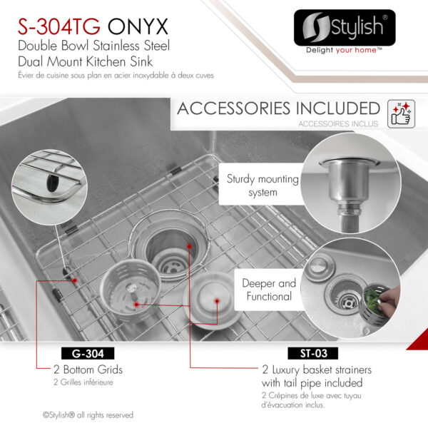 Stylish 30'' Onyx Kitchen Sink, product view 7
