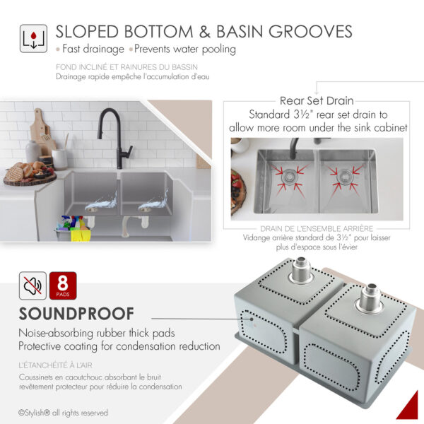 Stylish 30'' Onyx Kitchen Sink, product view 8