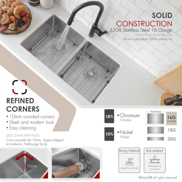 Stylish 30'' Onyx Kitchen Sink, product view 3