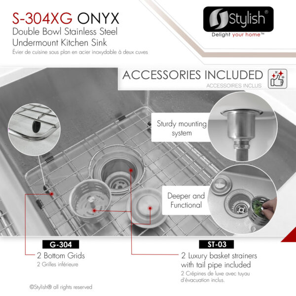 Stylish 30'' Onyx Kitchen Sink, product view 7