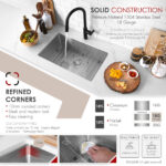Stylish 28'' Emerald Kitchen Sink, product view 3