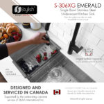 Stylish 28'' Emerald Kitchen Sink, product view 6
