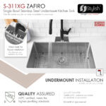 Stylish 30'' Zafiro Kitchen Sink, product view 4