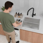 Stylish 22" Spinel Laundry Sink, product view 2