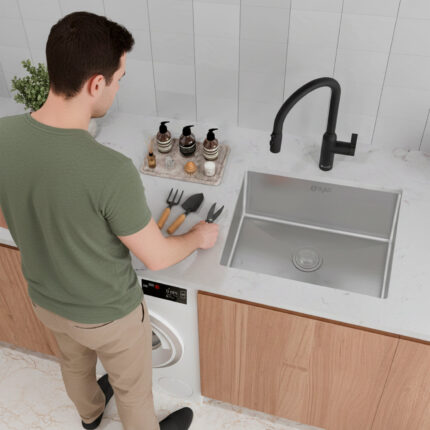Stylish 22" Spinel Laundry Sink, product view 2
