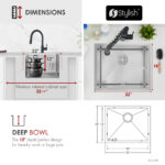 Stylish 22" Spinel Laundry Sink, product view 3