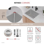 Stylish 22" Spinel Laundry Sink, product view 4
