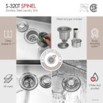 Stylish 22" Spinel Laundry Sink, product view 7