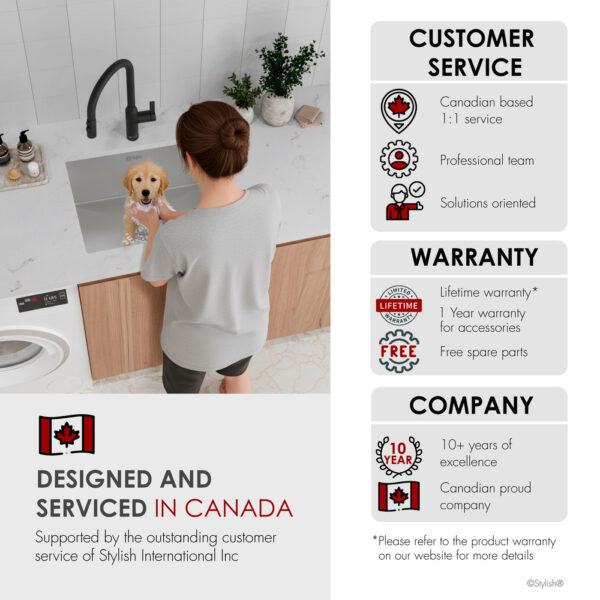Stylish 22" Spinel Laundry Sink, product view 9
