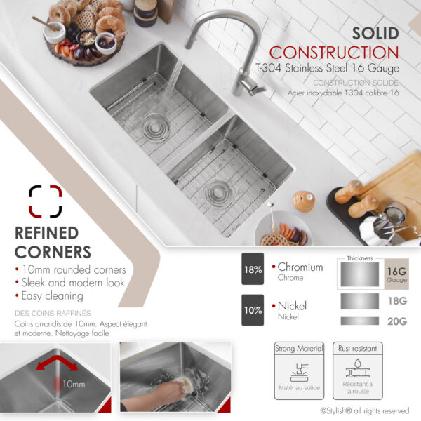 Stylish 33'' Beryl Kitchen Sink, product view 3