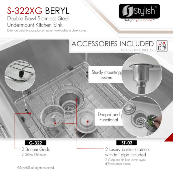 Stylish 33'' Beryl Kitchen Sink, product view 7